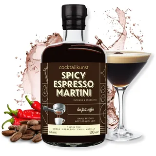 Cocktailkunst Espresso Martini | Spicy | Vodka, Espresso, Vanille, Chili | 500 ml | 15% Vol.