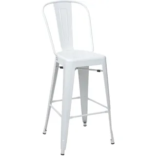 Proregal Barhocker mit Lehne 77 cm Weiß