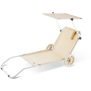CASARIA Sonnenliege 200 x 70 x 30 cm Beige