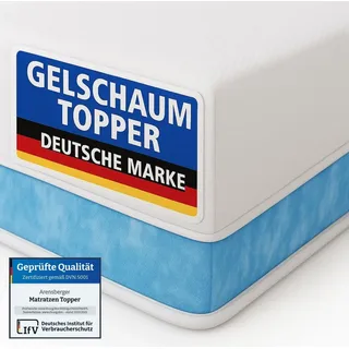 Arensberger Matratzen Topper ESSENCE, 140x200cm, Gelschaum Matratzentopper, waschbarer Bezug, geeignet für Federkern & Schaumstoff Matratzen, H2 H3, Matratzenauflage Höhe 5cm