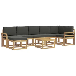vidaXL Outdoor-Sofagarnitur 8-tlg. Weiß/Anthrazit