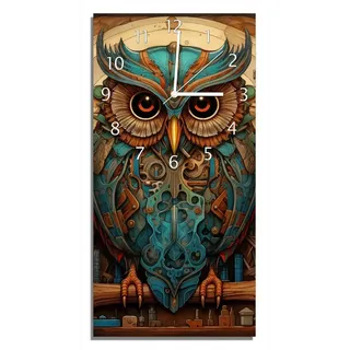 Wallario Wanduhr Mechanische Weisheit (Glasuhr) 30 cm x 60 cm