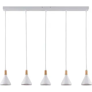 LINDBY Arina 5-flg. 100 cm kugelförmig weiß Holz Metall