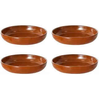 HKliving - Chef Ceramics tiefer Teller, Ø 21,5 cm, burned orange (4er-Set)