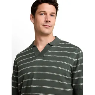 TOM TAILOR Polokragenpullover Sommer-Polo mit Streifen grün XL (54)