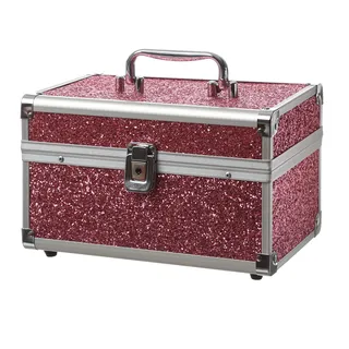 MARELIDA® Schmuckkoffer in Pink mit Glitzeroptik - Premium Schmuckkästchen für S...