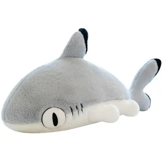 Herfair Kuscheltier Hai Plüschtier Kawaii Stofftier Plüsch Kissen zum Kuscheln & Spielen Hai Plüsch Spielzeug Plüschpuppen Weihnachten Geschenk für Kinder, Mädchen und Jungen (50 cm)