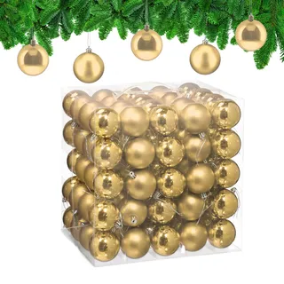 Relaxdays Weihnachtskugeln 100er Set, Gold,Silber