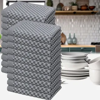 Praktisches 20er-Set Grubentücher – saugstarke & strapazierfähige Geschirrtücher 50x70 cm, schwarz, langlebig, fusselfrei & ideal für Küche & Haushalt