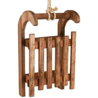 Floristik24 Deko Schlitten Braun Winterdeko aus Holz 30x18x12cm für Tischdeko Weihnachten Dekoration