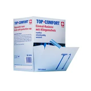 AMPri TOP COMFORT Einmalrasierer, einschneidig, blau 09190 , 1 Packung = 100 Stück