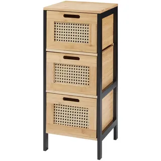 [en.casa] Tervola Badkommode 30 x 72 x 30 cm Schwarz/Bambus