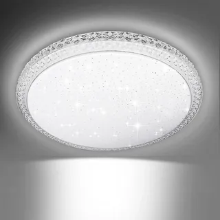 Deckenlampe LED Deckenleuchte Ø48cm 48W, 6500K, 2700LM, IP44 Wasserfest Rund Badezimmer Lampe, Badlampe Decke Küchenlampen Modern Schlicht Weiß Ultra Dünn Ideal für Bad/Balkon/Keller/Schlafzimmer/Flur