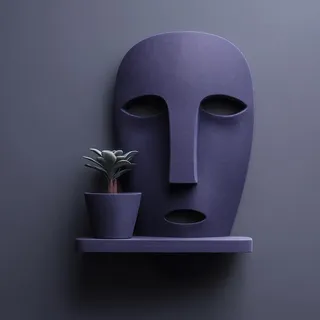 Decords 3D-Wandpflanzgefäß – Gesichts-Wandpflanzgefäß mit Ablage, 33 cm
