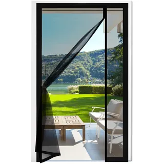 fillis Magnet Fliegengitter Tür, 110x220cm Insektenschutz Balkontür aus Fiberglas Seitliche Öffnungs Fliegenvorhang Magnetvorhang Türvorhänge für Balkon Wohnzimmer Schlafzimmer Türen Terrassentür