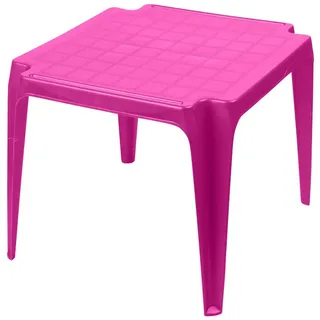 Annastore Kindertisch Kindertisch aus Kunststoff Gartentisch Kindergartentisch, Wetterfest, H 44,5 cm rosa
