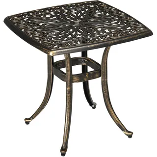 Outsunny Beistelltisch 54 x 54 x 52,5 cm Bronze