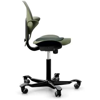 Bürodrehstuhl HÅG Capisco Puls HÅG Sitz moss grün, Designer Peter Opsvik, 55x87-115x47-54 cm
