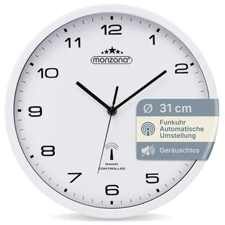 monzana Wanduhr 31,0 cm 31 Groß weiß