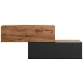 Planetmöbel Flur Möbel Garderobe 2x Hängeschrank 100 cm Gold Eiche / Gold Eiche - Anthrazit