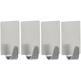 Wenko Rechteck-Haken 4er-Set Edelstahl matt