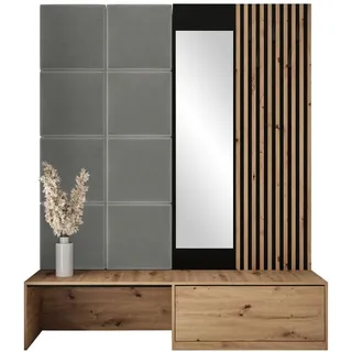 Mirjan24 Garderobe, Grau, Holzwerkstoff, 172x205x42 cm, Garderobe, Garderoben-Set & Garderoben-Serien, Garderoben-Sets