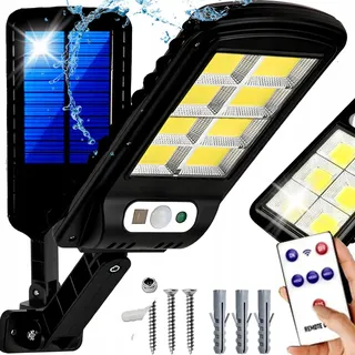 Solarstraßenlaterne mit Bewegungsmelder, 1800 mAh Akku + Fernbedienung