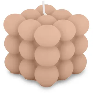 pajoma® Bubble Kerze Nude | Candle aus 20% Soy Wax + 80% Paraffin | Brenndauer ca. 25 Stunden - H 6 cm Ø 6 cm, 160 g Wachsgewicht | Äshetische Sojawachs Candle für Wohnkultur