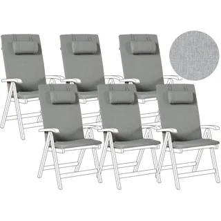 Beliani Sitzkissen 50 x 70 cm grau meliert 6-tlg.