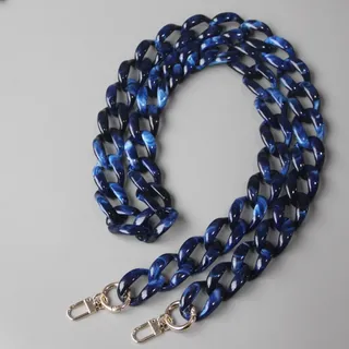 Whakano Bunt Taschenkette aus Acryl Ersatzkette für Handtaschen mit Karabinerhake,Taschen Ketten Abnehmbare,für Damen Handtaschen Taschengriff Tasche Handtasche Clutch Geldbörse Zubehör,Blau,120cm