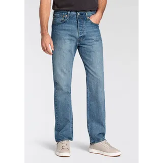 Straight-Jeans LEVI'S "501 ORIGINAL" Gr. 32, Länge 34, blau (chemicals) Herren Jeans Straight Fit mit Markenlabel Bestseller