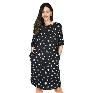 MijaCulture 3 in1 Geburtskleid Stillnachthemd Umstandsnachthemd 4128 (Schwarz/Strene, XXL) - XXL