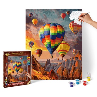 Schipper 609130858 Malen nach Zahlen, Heißluftballons - Bilder malen für Erwachsene, inklusive Pinsel und Acrylfarben, 40 x 50 cm