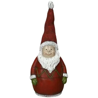 finehomegarden Dekofigur Zaunfigur Zaunhocker Schneemann rot Dekofigur 11x8cm H25cm Skulptur (1 St), Garten Figur Dekoration Weihnachten rot