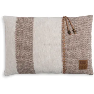 KNIT FACTORY - Roxx Kissen - Beige/Marron - 60x40 cm | Sofakissen mit Füllung und Bezug - Couchkissen - Zierkissen - Dekokissen - Traditioneller Look