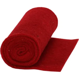 trendmarkt24, Tischdecke, Tischläufer rot 1m Topfband 15cm breit aus Schafschurwolle