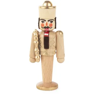 Rudolphs Schatzkiste Mini-Nussknacker König Natur Höhe 6,5cm NEU Herrscher Anführer Holzfigur Weihnachtsfigur Miniatur Weihnachten Seiffen Nutcracker Nüsse Erzgebirge Winter Dekoration Holzkunst Holz