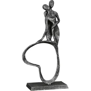 Casablanca by Gilde Casablanca by me, Deko Figur Anthrazit, Silber, Metall Statue Wohnzimmer, Büro Dekoration H. 23 cm x B. 11 cm - Moderne Skulpturen, Metallfiguren, Liebe u. Couple Hochzeit