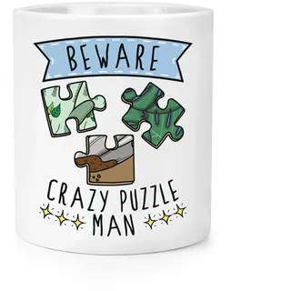Beware Verrückte Puzzle Mann Makeup Pinsel Bleistift Topf Lustig Dad