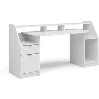Vicco Schreibtisch Computertisch Gamingtisch PC-Tisch JOEL Groß Weiß weiß