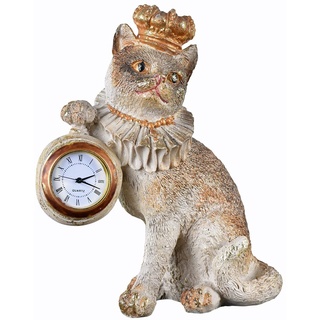 Tischuhr Katzenprinzessin Uhr Katze mit Krone Kaminuhr 17 cm Kätzchen tvc105 Palazzo Exclusiv