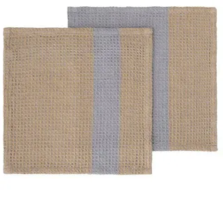 BLOMUS Spültücher 2er Set -GANO- Spültuch aus 100% Baumwolle 25x25cm (Indian Tan/Tradewinds)