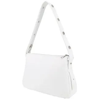 BRISE TASCHE Schultertasche Damen Schultertasche aus Echtleder – Verstellbarer Schulterriemen, 100 % Echtleder, zeitloses Design, italienische Handwerkskunst weiß