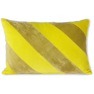HKliving - Striped Samt-Kissen, 40 x 60 cm, gelb / grün