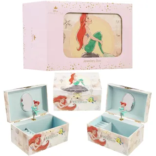 Disney Stitch Schmuckkästchen Mädchen, Musikbox für Ringe Ohrringe Halskette mit Mini Spiegel, Geschenke für Kinder und Teens (Rosa Arielle)