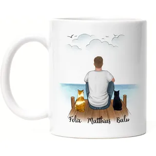 Kiddle-Design Katzenpapa Tasse Personalisiert Katzenbesitzer Geschenk Katzenliebhaber Katzen Cat Dad Katzenfan Katzenmotiv Haustier