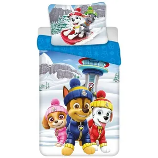PAW PATROL Bettwäsche Paw Patrol Chase Kinder Flanell Bettwäsche Set, Flanell, 2 teilig, Deckenbezug 135/140-200 cm Kissenbezug 65x65 cm bunt