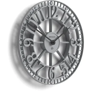 NEWGATE® Warehouse Wanduhr | Skelettuhr | 40cm | Uhrwerkgrau mit schwarzen Zeiger | Zeitgenössischer Vintage-Stil für küche, Wohnzimmer oder büro