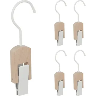 25 X Stiefelhaken, Eisen & Holz, Klemmhaken Zum Aufhängen, Stiefelhalter, Gummierte Clips, Haken Mit Klammer, Weiß/natur