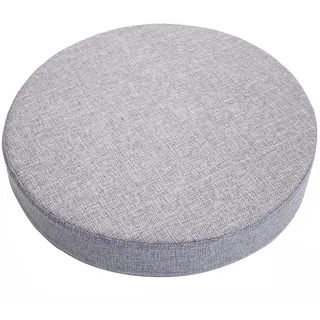 JORTUIO Rund Sitzkissen Stuhlkissen 35/40/45/50 cm Leinen Sitzpolster Abnehmbares Memory Schaum Runde Sitzauflage für Stuhl Hocker Küche Esszimmer Garten Büro(Grau,50x50cmx5cm)